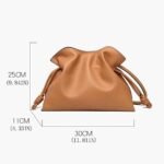 Women's versatile crossbody cloud drawstring pleated bucket bag with fashionable PU leather