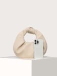 Women's Ruched PU Leather Hobo Handbag Clutch Purse