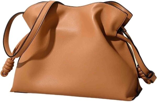 Women's versatile crossbody cloud drawstring pleated bucket bag with fashionable PU leather