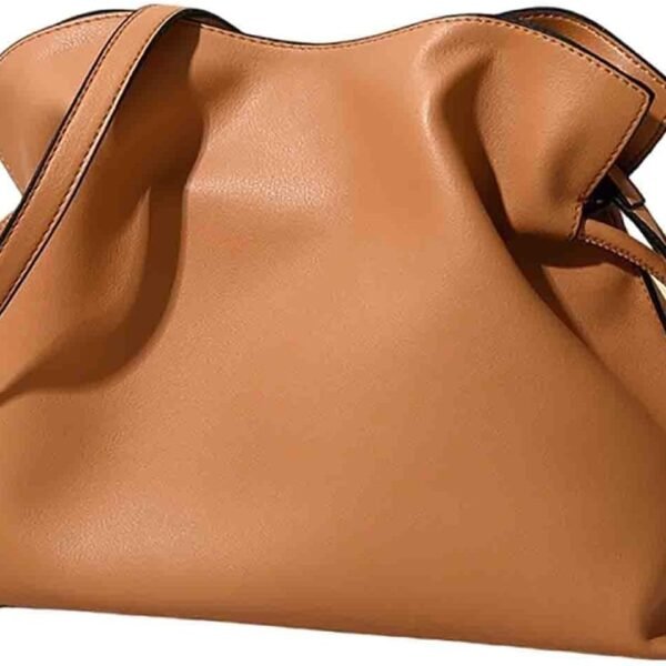 Women's versatile crossbody cloud drawstring pleated bucket bag with fashionable PU leather