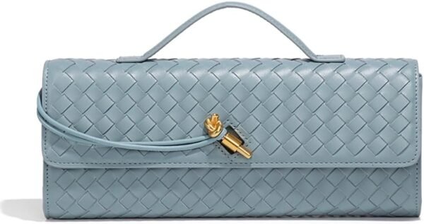 Women's Handmade Woven Evening Bag Casual Leather Shoulder Handbag Fashion Crossbody Clutch Purse