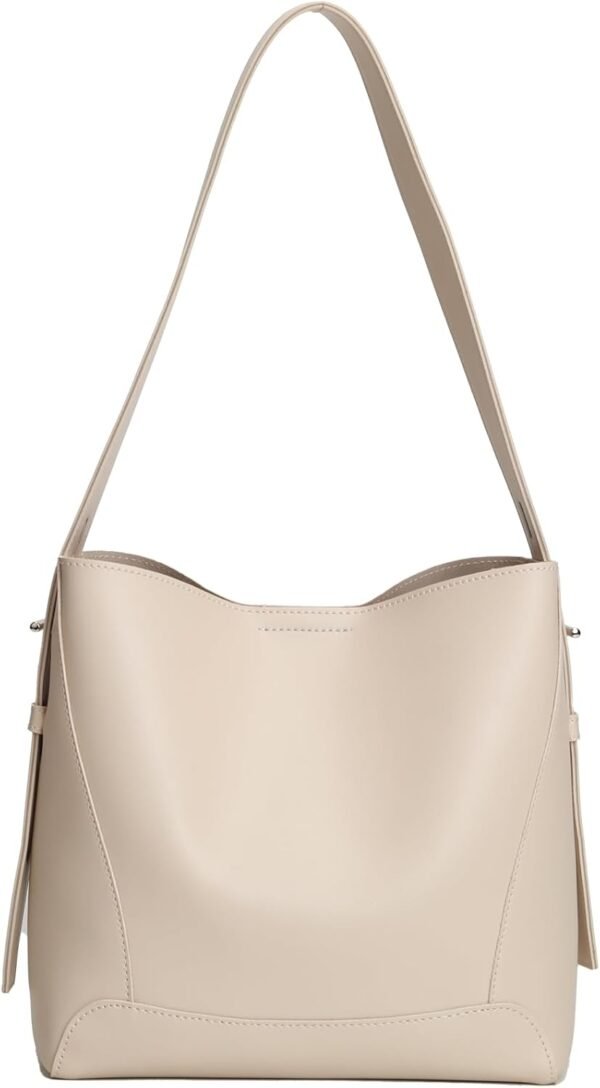 Leather Bucket Tote Purse for Women Tote Bag and Handbags Shoulder Bag with Pockets and Magnetic Snap