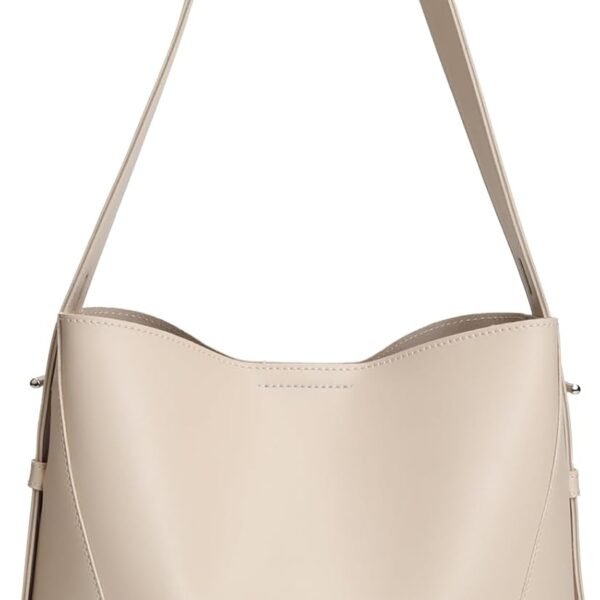 Leather Bucket Tote Purse for Women Tote Bag and Handbags Shoulder Bag with Pockets and Magnetic Snap