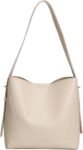 Leather Bucket Tote Purse for Women Tote Bag and Handbags Shoulder Bag with Pockets and Magnetic Snap