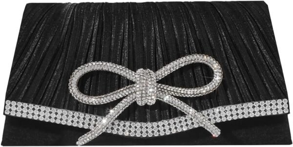 Bow Evening Bag Sparkly Clutch Purses for Women Wedding Glitter Rhinestone Party Prom Purse Dressy Clutch Bags