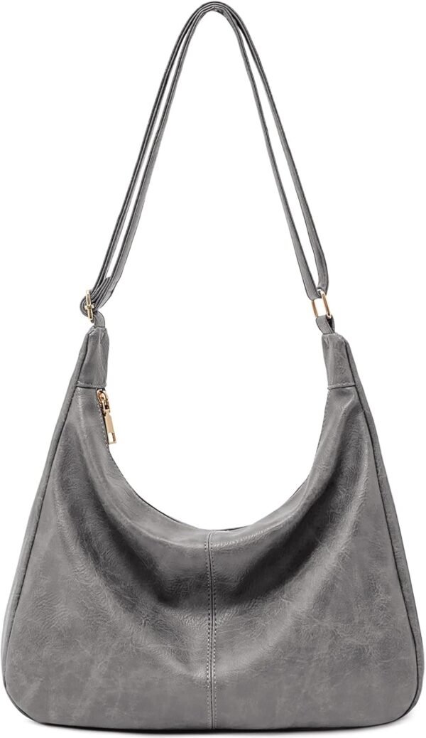 Women's Bags — Foldable Vegan Leather Shoulder Bag | Relaxed-Style Tote | Crossbody Bag