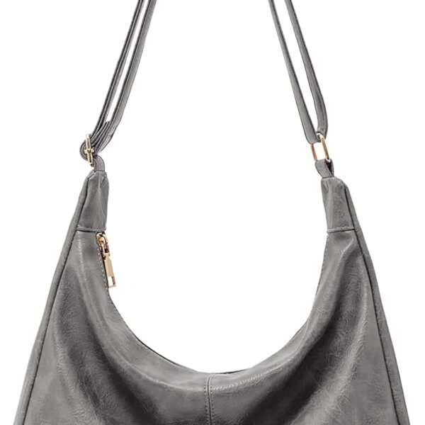 Women's Bags — Foldable Vegan Leather Shoulder Bag | Relaxed-Style Tote | Crossbody Bag