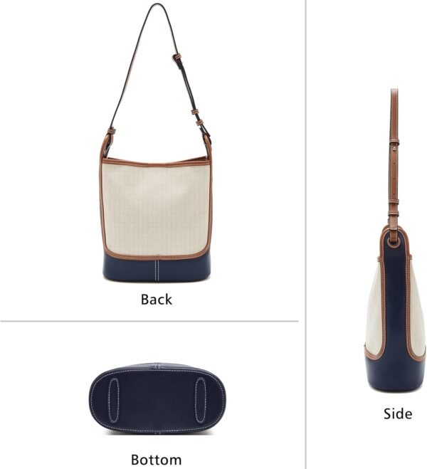 Small Fabric Bucket Top-handle Crossbody Bag for Women Satchel Trendy Handbags Canvas