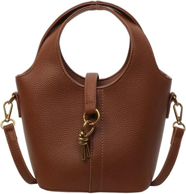 Women Bucket Bag PU Leather  Bag Fashion Shoulder Crossbody Bag Vintage Tote Bag Small Handabg Purse