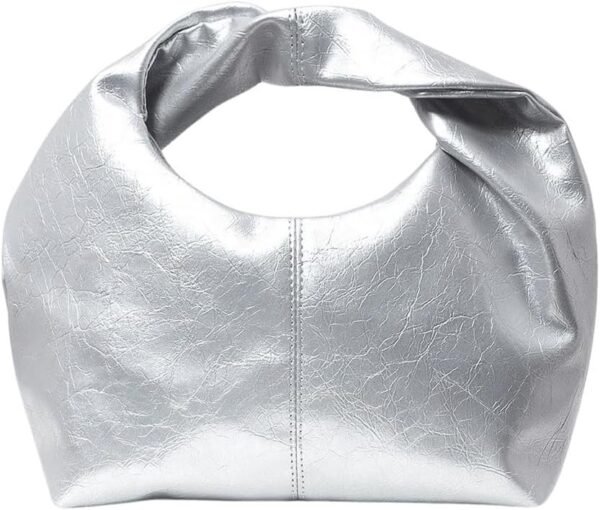 Women's Ruched Hobo Mini Handbag Clutch Purse Dumpling Pouch Bag