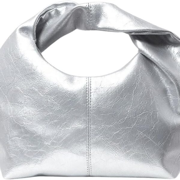 Women's Ruched Hobo Mini Handbag Clutch Purse Dumpling Pouch Bag