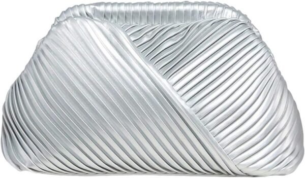 Women's Ruched Clutch Handbags PU Leather Evening Bag Mini Purse