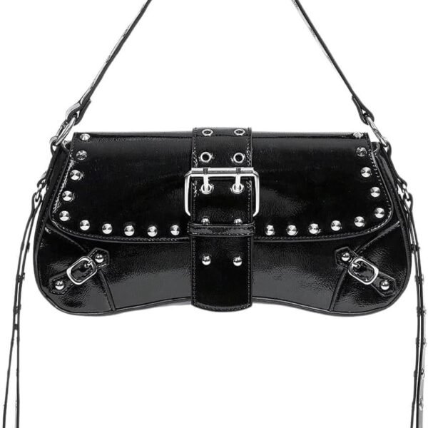 Women's Y2K Style Bags | Trendy Gothic Studded Punk-Style Leather Shoulder Bag