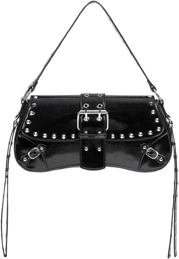 Women's Y2K Style Bags | Trendy Gothic Studded Punk-Style Leather Shoulder Bag