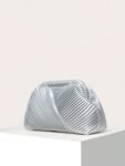 Women's Ruched Clutch Handbags PU Leather Evening Bag Mini Purse