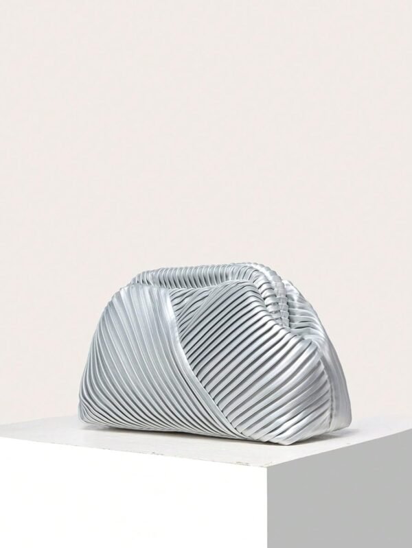 Women's Ruched Clutch Handbags PU Leather Evening Bag Mini Purse