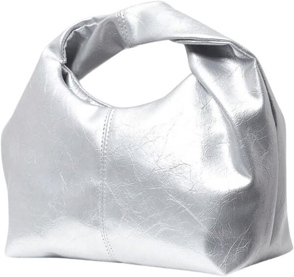 Women's Ruched Hobo Mini Handbag Clutch Purse Dumpling Pouch Bag