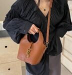 Women Bucket Bag PU Leather  Bag Fashion Shoulder Crossbody Bag Vintage Tote Bag Small Handabg Purse