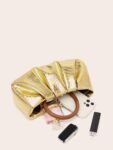 Women's Ruched Small Handbag Clutch Purse Dumpling Pouch Bag