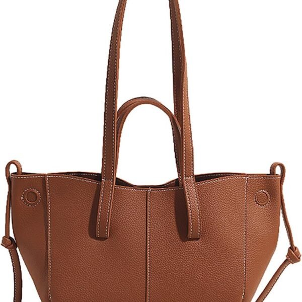 Handbag Women Shoulder Bag Leather Tote Bag Small Shopper Bag Elegant Shoulder Bag PU Soft Leather Handbag Carry Bag Bag for Office Gift Shopping