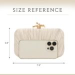 Clutch Purses for Women Evening Bag Pleated Clutch Bag with Chain for Wedding Party