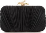 Clutch Purses for Women Evening Bag Pleated Clutch Bag with Chain for Wedding Party