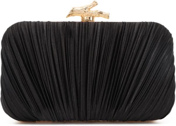 Clutch Purses for Women Evening Bag Pleated Clutch Bag with Chain for Wedding Party