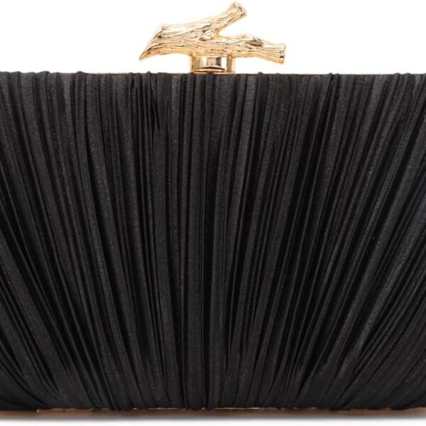 Clutch Purses for Women Evening Bag Pleated Clutch Bag with Chain for Wedding Party