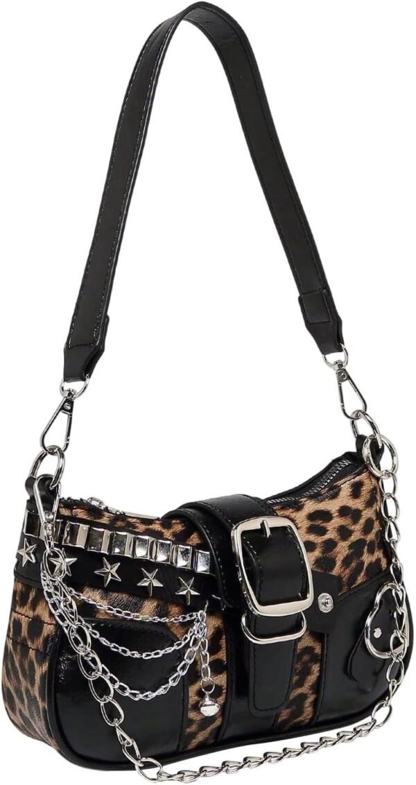 Women's Y2K Style Bags | Star-Embroidered Shoulder Bag | Mini Chain Hobo Bag