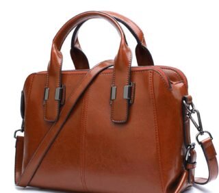 Large Leather Satchel Bag For Women Genuine Leather Handle Bag Work Tote Purse And Handbags With Triple Compartments