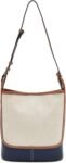 Small Fabric Bucket Top-handle Crossbody Bag for Women Satchel Trendy Handbags Canvas