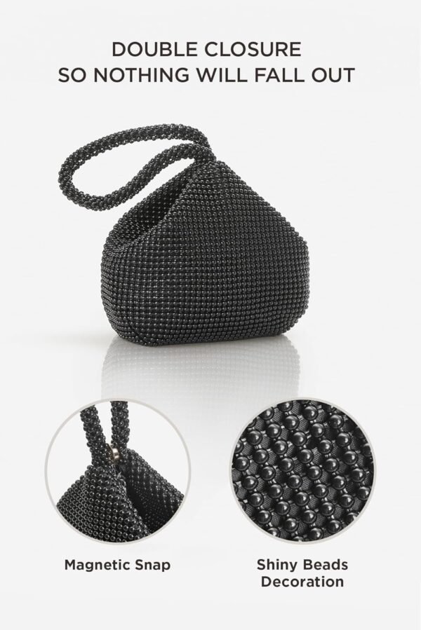 Women's Beaded Clutch Evening Bags Vintage Elegant Triangle Purse for 1920s Party Prom Wedding