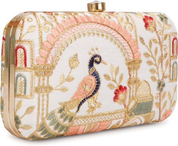 Hand Crafted Designer Box Clutch For Women,  Embroidery Clutch For Women/Hand Clutch For Women