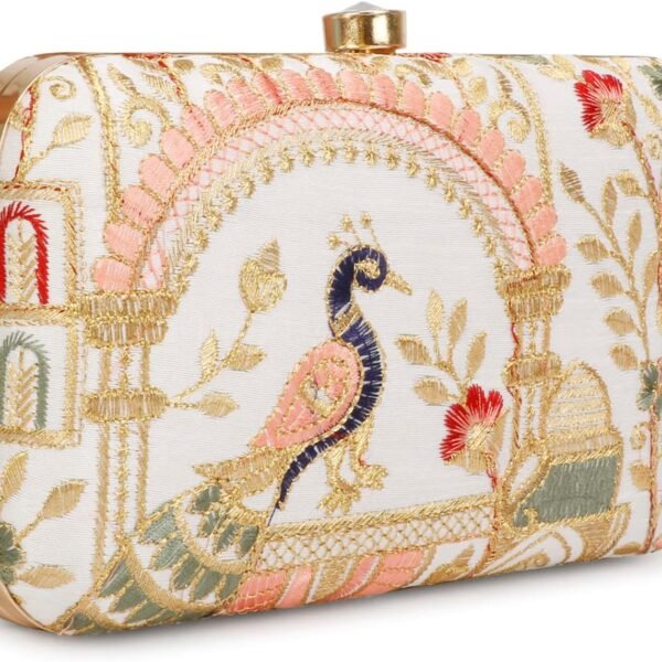 Hand Crafted Designer Box Clutch For Women,  Embroidery Clutch For Women/Hand Clutch For Women