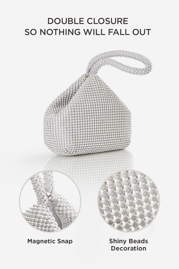 Women's Beaded Clutch Evening Bags Vintage Elegant Triangle Purse for 1920s Party Prom Wedding
