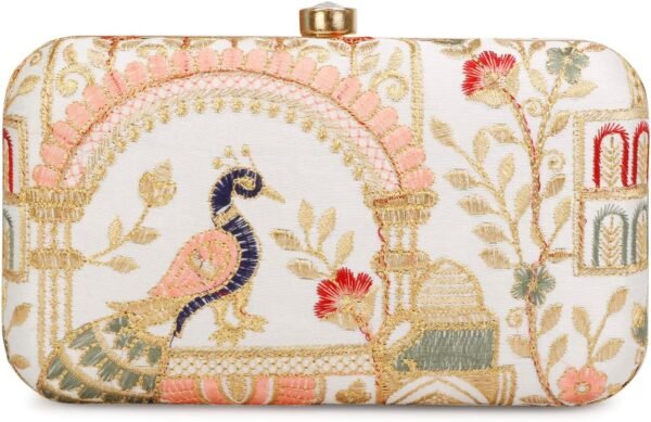 Hand Crafted Designer Box Clutch For Women,  Embroidery Clutch For Women/Hand Clutch For Women
