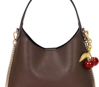 Hobo Purse for Women Trendy Leather Shoulder Bag Tote Handbag Cherry Purse Small Hobo Crossbody Bag Retro Fall Purse