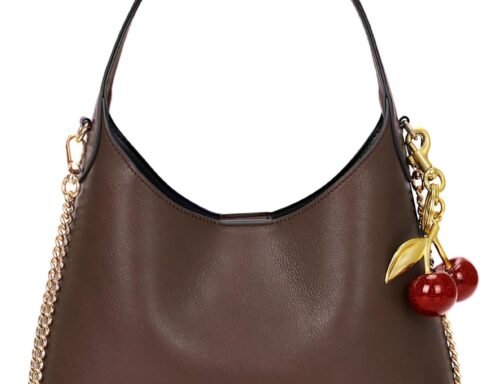 Hobo Purse for Women Trendy Leather Shoulder Bag Tote Handbag Cherry Purse Small Hobo Crossbody Bag Retro Fall Purse