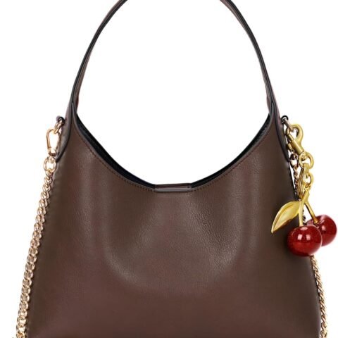 Hobo Purse for Women Trendy Leather Shoulder Bag Tote Handbag Cherry Purse Small Hobo Crossbody Bag Retro Fall Purse