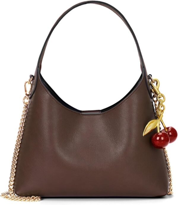 Hobo Purse for Women Trendy Leather Shoulder Bag Tote Handbag Cherry Purse Small Hobo Crossbody Bag Retro Fall Purse
