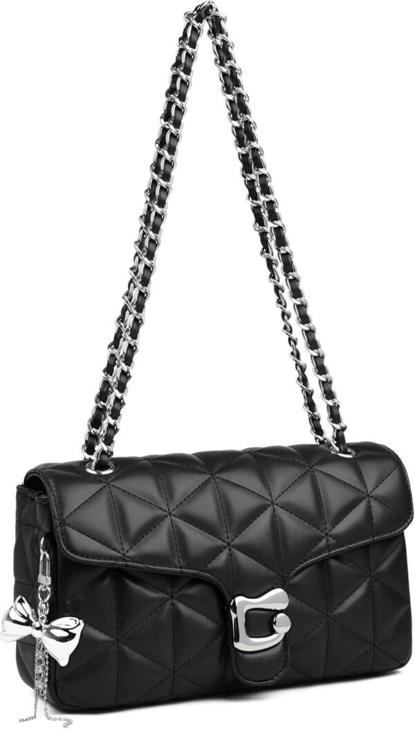 Women's Quilted Crossbody | Small Leather Crossbody & Shoulder Bag | Cambridge Satchel | Designer-Style Evening Chain Bag