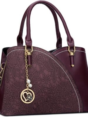 Triple Compartments Purses and Handbags for Women Fashion Ladies Satchel Shoulder Top Handle Bag