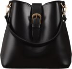 Bucket Vegan Leather Bag For Women Hobo Retro Faux Casual Purse Classic Vintage Simple Shoulder Handbag