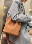 PU Leather Bucket Bag Women 2026 Fall Fashion Matte Finish Tote Shoulder Crossbody Handbag Work Casual Daily Everyday Wear