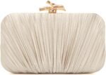 Clutch Purses for Women Evening Bag Pleated Clutch Bag with Chain for Wedding Party