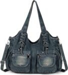 Casual Washed Denim Shoulder Bags Top Handle Lady's  Bags Women Purses And Handbags