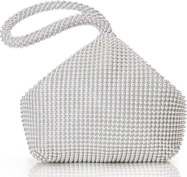 Women's Beaded Clutch Evening Bags Vintage Elegant Triangle Purse for 1920s Party Prom Wedding