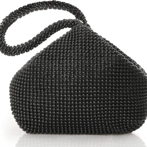 Women's Beaded Clutch Evening Bags Vintage Elegant Triangle Purse for 1920s Party Prom Wedding