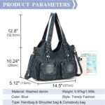 Casual Washed Denim Shoulder Bags Top Handle Lady's  Bags Women Purses And Handbags