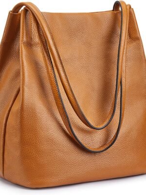 Women Soft Genuine Leather Totes Shoulder Bag Purses and Handbags with Top Magnetic Snap Closure